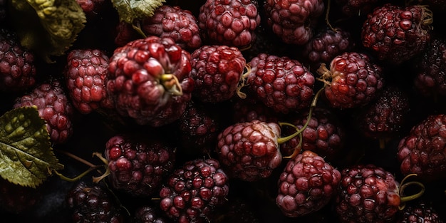 IA Generativa IA Generada Foto de disparo de macro de moras de bayas de cerca Fondo de diseño gráfico Arte gráfico