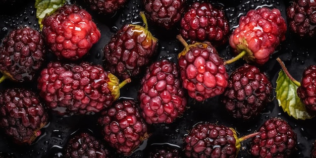 IA Generativa IA Generada Foto de disparo de macro de moras de bayas de cerca Fondo de diseño gráfico Arte gráfico