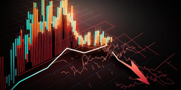 IA Generativa IA Generado Negocio gráfico datos forex acciones finanzas grapgh Estadística de ingresos de marketing Arte gráfico