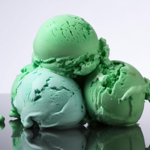 IA generativa de imagen de helado de color verde