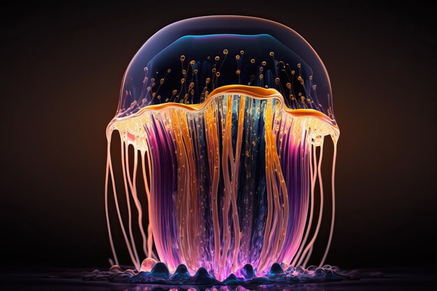 Foto ia generativa de medusas resplandecientes