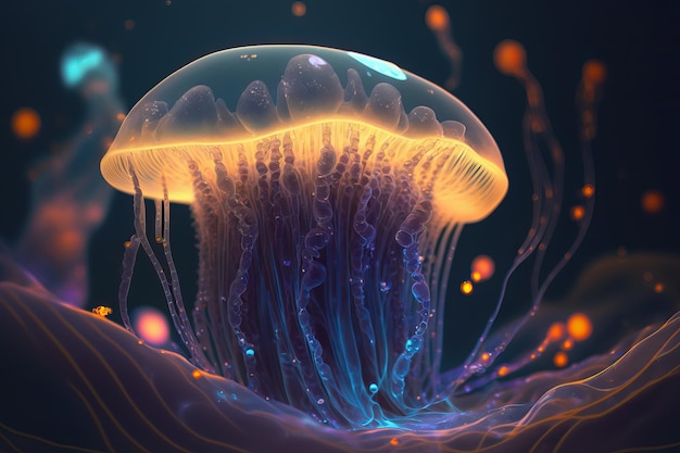 IA generativa de medusas resplandecientes