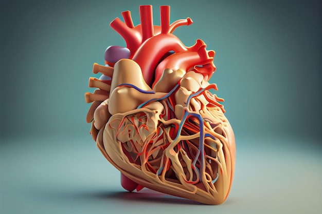IA generativa del modelo 3D virtual del corazón humano