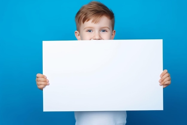 IA generativa Niños felices con un tablero vacío para su texto aislado sobre una copia de fondo amarillo