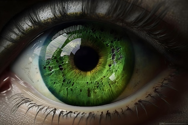 IA generativa de ojos verdes humanos realistas