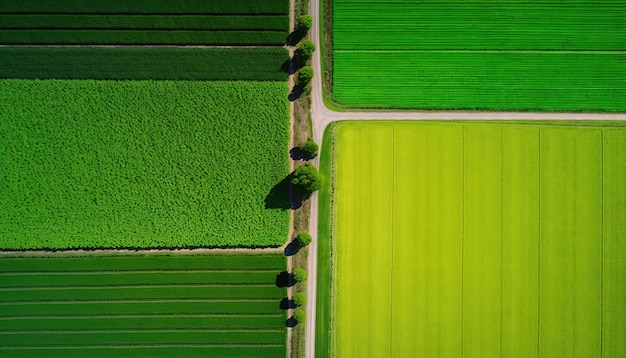 IA generativa paisagem de fazenda campos agrícolas belo campo estrada rural Natureza