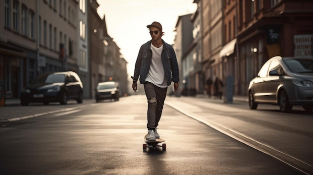 IA generativa y un patinador genial en la calle