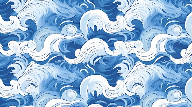 IA generativa Un patrón abstracto inspirado en el océano en tonos de azul y blanco