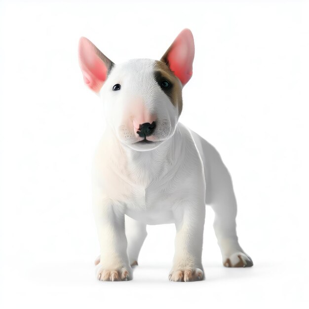 Foto la ia generativa del pelaje esponjoso del bebé bull terrier