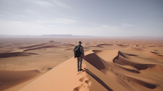 IA generativa permite que um homem escale a duna mais alta do deserto marroquino