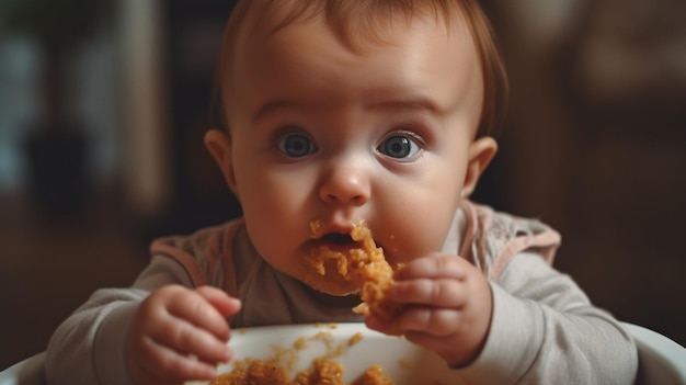 IA generativa um bebê comendo