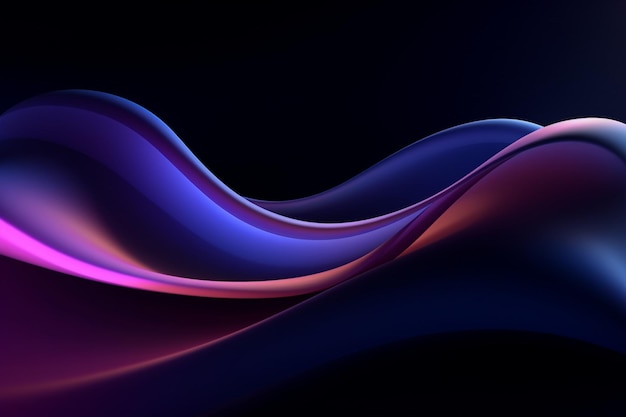 IA generativa Uma imagem de uma superfície brilhante roxa e azul em um fundo escuro
