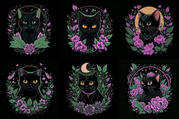 IA generativa Witchy Cute Black Cat