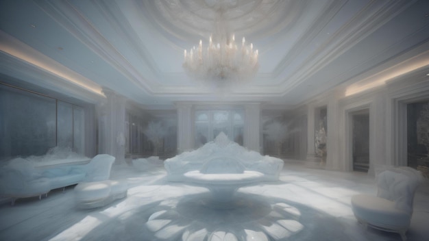 La IA generó el conjunto completo de interiores del palacio de hielo versión 1 Sala de espera de invitados