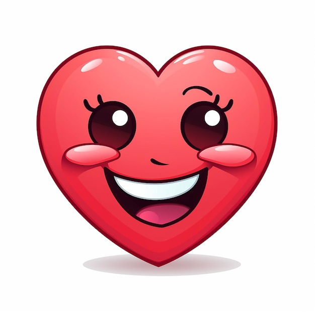 La IA generó una imagen del icono del emoji del corazón sobre un fondo blanco