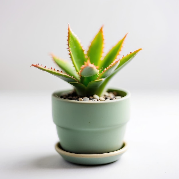 La IA generó una linda mini planta de aloe en una olla.