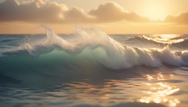 IA gerada AI geradora de ondas maravilhosas ilha de mar e sol