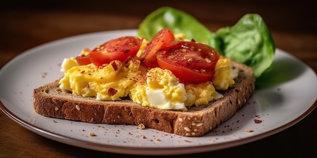 IA Gerada IA Generativa Menu de comida rápida comida refeição café da manhã pão sanduíche Legumes e ovo Arte Gráfica