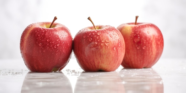 IA Gerada IA Generativa Muitas maçãs vermelhas frescas produção orgânica de frutas ecológicas