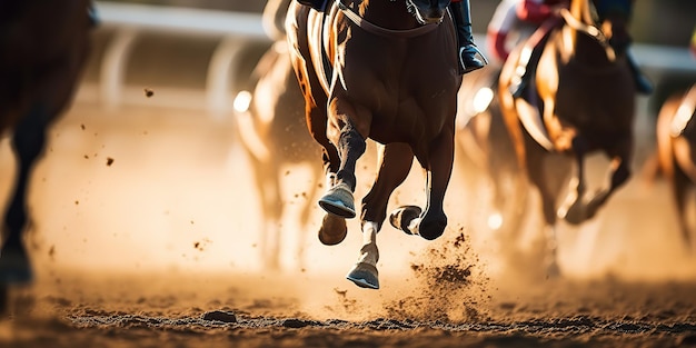 IA gerada por IA Generativa Jorse corrida competição ação de jogo Vista de baixo no cavalo