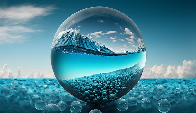 IA geradora de água de bola de vidro