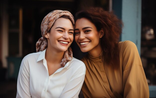 IA geradora de amizade feminina feliz