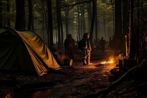 IA Geradora de Aventura de Acampamento na Floresta