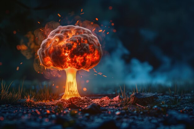 Foto ia geradora de explosão nuclear