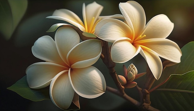 IA Geradora de Flor Frangipani Branca