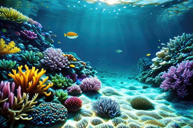IA geradora de fundo colorido subaquático do mar