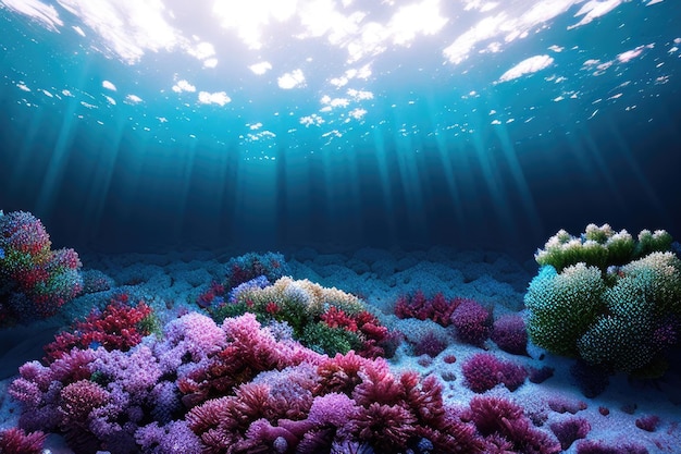 IA geradora de fundo colorido subaquático do mar