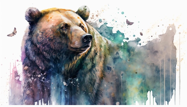 IA Geradora de Urso Aquarela