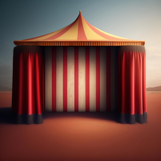 Foto ia gerativa palco de teatro vazio com cortinas de veludo vermelho ilustração 3d background