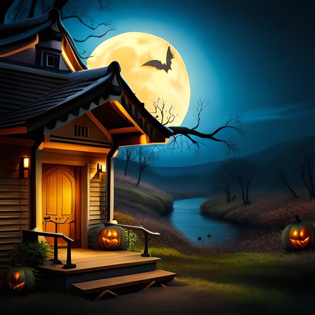 La IA de la Noche Oscura de Halloween generada