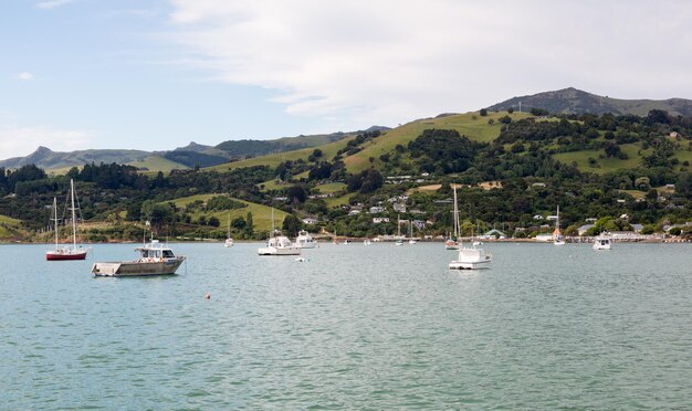 Iates em Akaroa Harbour NZ