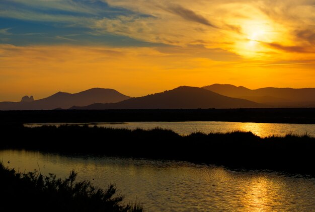 Ibiza Salinas Salines Salines ao pôr do sol em Sant Josep