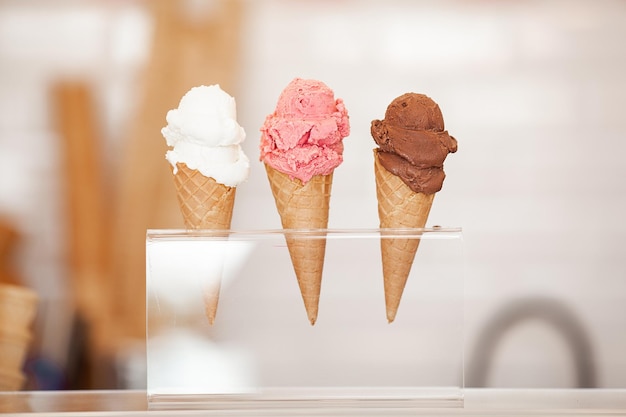 Ice cream closeupbild Kalter Nachtisch Sommerfrische Süßigkeiten