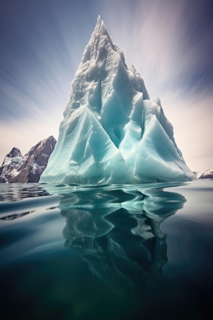 Iceberg en agua azul clara