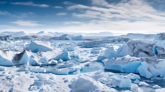 Un iceberg azul con un cielo nublado al fondo