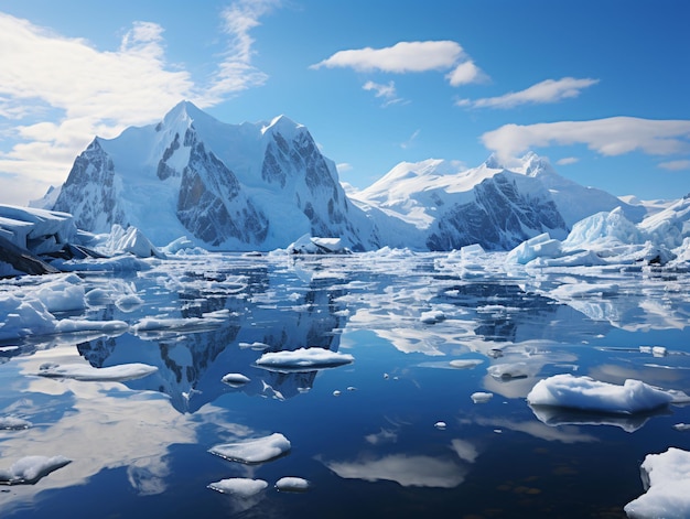 Iceberg con Blue Sky View IA generativa