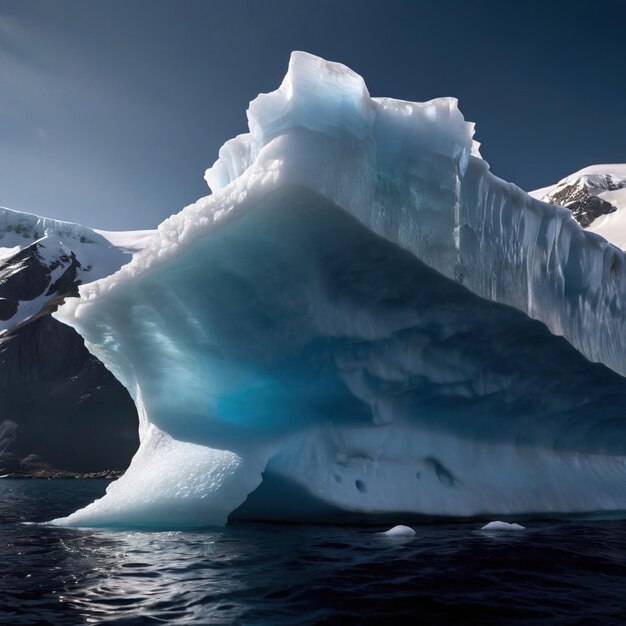 Iceberg de gelo congelado no mar mostrando risco e perigo escondidos