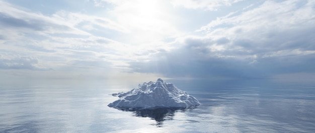 Iceberg derritiéndose en el océano Calentamiento global y cambio climático