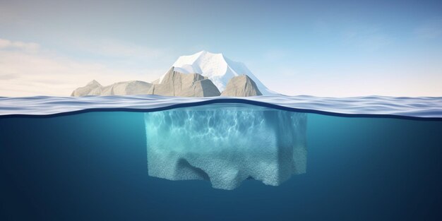 Un iceberg está bajo el agua y el agua está bajo el hielo.