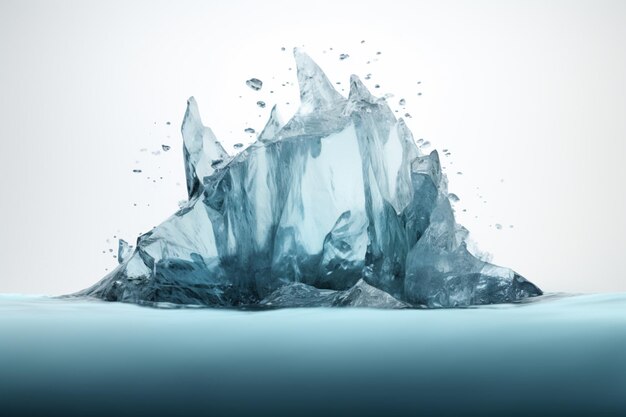 Foto un iceberg flotó serenamente contra un fondo transparente