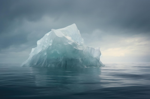 Iceberg flutuando no oceano Derretimento das geleiras e aquecimento global Risco e perigo no mar