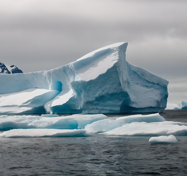 Foto un iceberg con un iceberg azul en el fondo