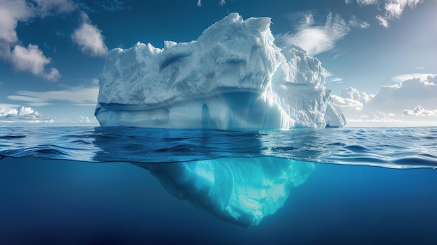 Un iceberg masivo a la deriva en el océano