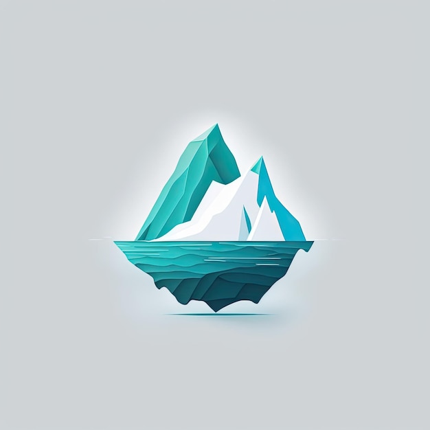 Iceberg minimalista emblema cuadrado ilustración