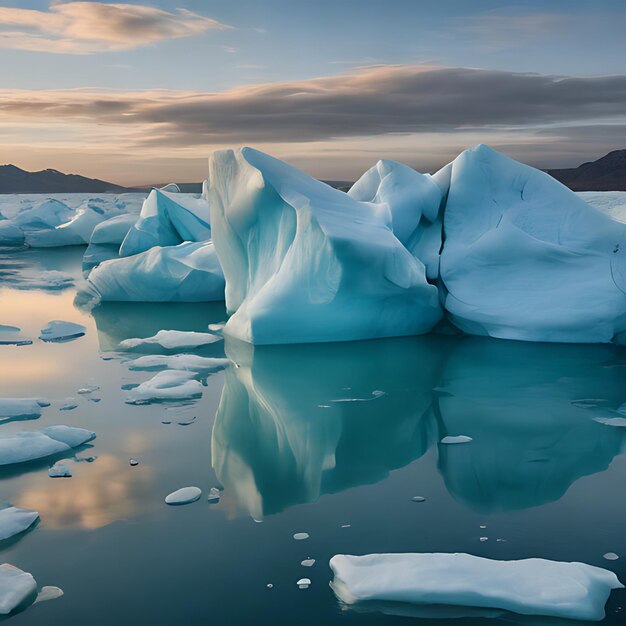 un iceberg con una montaña en el fondo y la palabra icebergs en el fondo