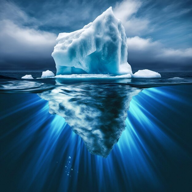 Iceberg no oceano aberto, fundos naturais abstratos
